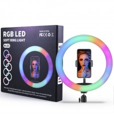 Кольцевая LED селфи лампа30 СМ MJ30 RGB цветная