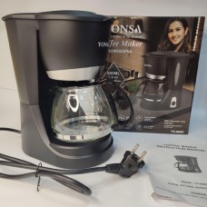 Крапельна кавоварка з колбою та підігрівом на 650 ML YONSA 650W