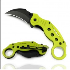 Складной карманный нож тактический нож  Karambit 18 см Зелено-желтый