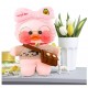 Мягкая игрушка Huada Toys уточка в очках Lalafanfan 35 см, плюшевая утка в одежде Cafe mimi duck Лалафанфан