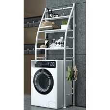 Полка стеллаж напольная над стиральной машинкой Laundry Rack     TW-106 Металлическая белая  (10)