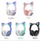 Беспроводные блютуз наушники светящиеся с кошачьими ушками LED CAT EAR P33