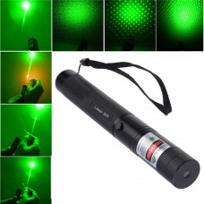 Указка LASER 303 GREEN, Лазерная указка с насадками, Зеленый луч (100)