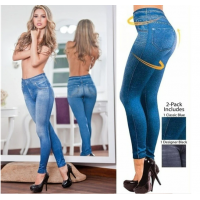 Женские корректирующие брюки джинсы Джеггинсы Slim'n Lift Caresse jeans для любого типа фигуры. XXL Синий