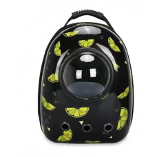 Космический рюкзак для переноски домашних животных CosmoPet с иллюминатором.Черный лимон