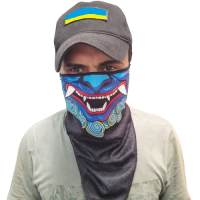 Бафф бандана тактическая  маска защитная с рисунком. Многофункциональный шарф, косынка, балаклава. Самурай Они