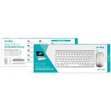 Беспроводная аккумуляторная клавиатура с мышью в комплекте для для ПК и планшета weibe  WB-8066
