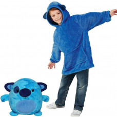 Детский Плед - худи толстовка халат с капюшоном и рукавами 3 в 1 Huggle Pets Hoodie Синий