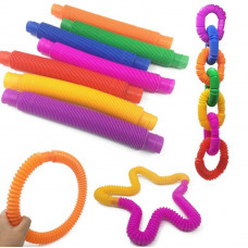 Fidget Pop Tube Пластиковые эластичные трубы набор 12 шт Ручные антистрессовые сенсорные игрушки S