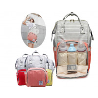 Сумка для мам, уличная сумка для мам и малышей, модная многофункциональная  TRAVELING SHAR серый в полоску