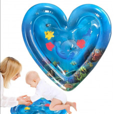 Детский развивающий водный коврик Lindo в форме сердца с водой и рыбками для детей