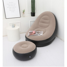 Надувной диван-кресло AirSofa с пуфиком для ног для отдыха, надувная магкая мебель кресло