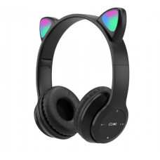 Беспроводные наушники «кошачьи уши» с микрофоном, Bluetooth-наушники Cat Ear P47 Черные