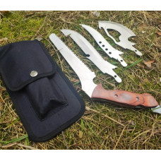 Туристический набор Егерь 4 в 1 C-14 для пикника, охоты и рыбалки Пила, нож, топор, мачете