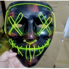 Светящаяся маска Неоновая маска - судный день, маска на хеловин Неоновая LED маска