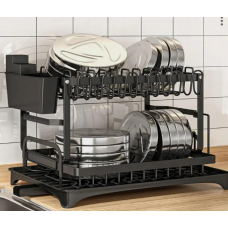 Инновационная сушилка для посуды с автоматическим сливом — нержавеющая — двухуровневая нержавеющая сталь