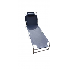 Шезлонг садовый пляжный раскладной 56см  х 176см GREY